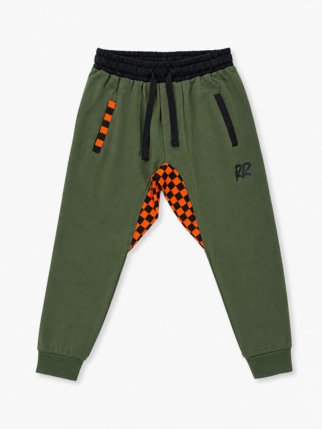 Jersey Jogger - Green / Orange Checkered