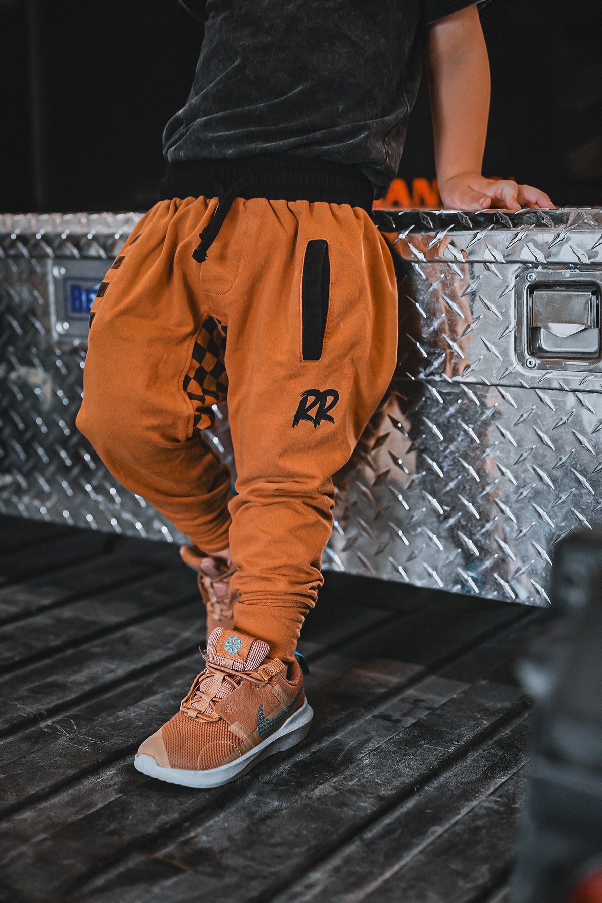Jersey Jogger - Khaki Checkered